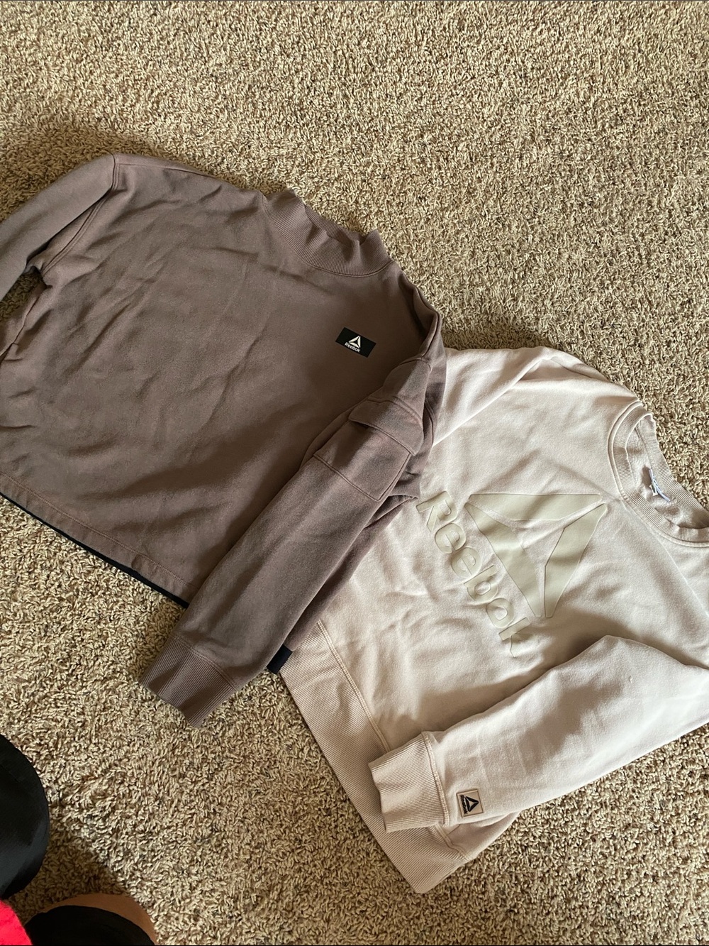 Reebok Taupe and Cream Crewneck Sweatshirts